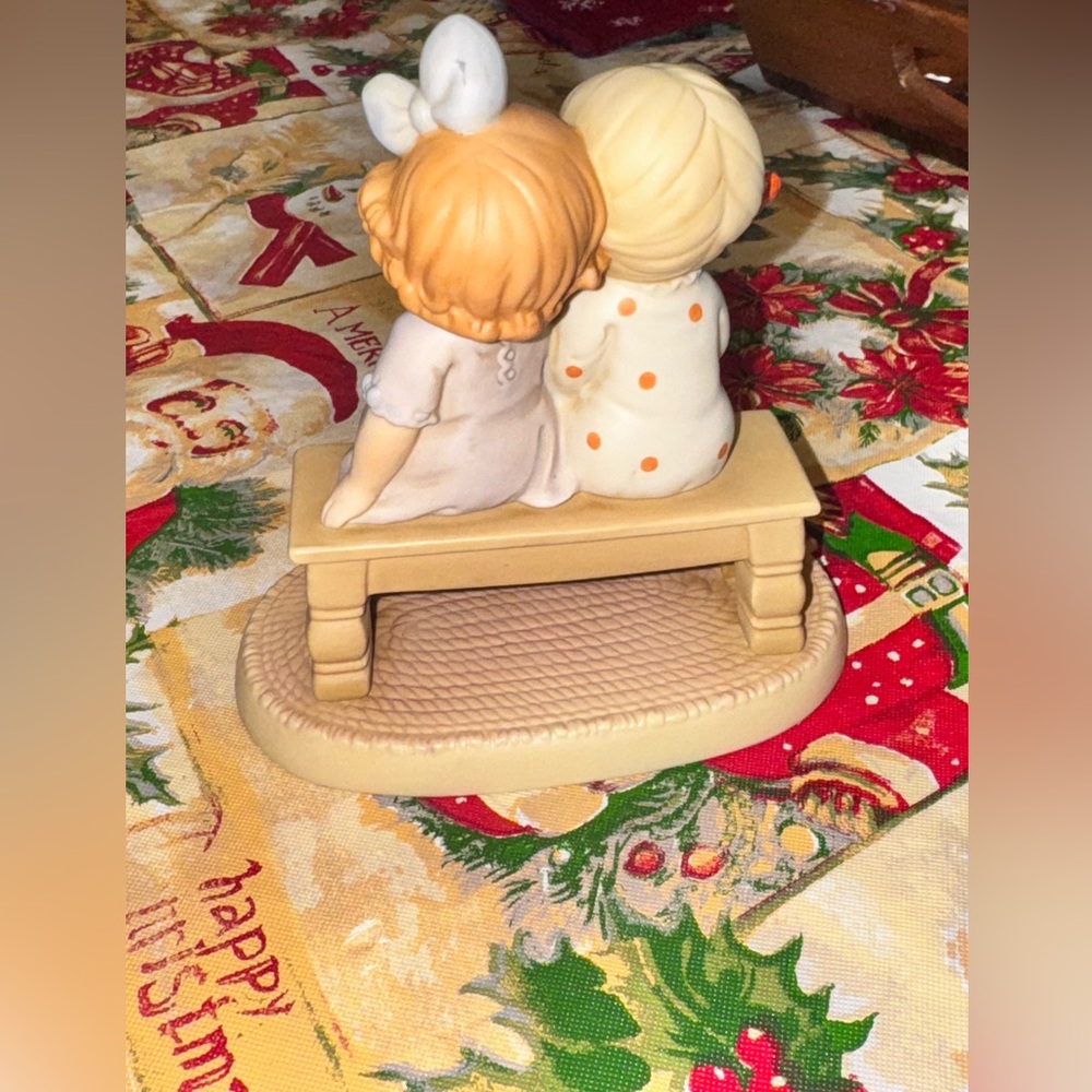 Adorable Ceramic Figurine with Orange and Cream Details - Picture 2 of 3
